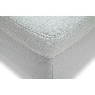 Tufted Fabric Mid-Century Modern Storage Ottoman & Walnut Legs Light Gray - OFM 8 Tufted Fabric Mid-Century Modern Storage Ottoman & Walnut Legs Light Gray - OFM - Image 6