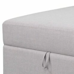 Storage Ottoman with Fabric Upholstery and Tapered Legs Gray - Benzara 7 Storage Ottoman with Fabric Upholstery and Tapered Legs Gray - Benzara -Ottomans Official Shop unnamed file 10050