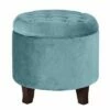 Button Tufted Velvet Upholstered Wooden with Hidden Storage Ottoman - Benzara Blue/brown 2 Button Tufted Velvet Upholstered Wooden with Hidden Storage Ottoman - Benzara Blue/brown -Ottomans Official Shop unnamed file 10066