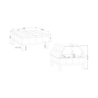 Darragh Split Lift Up Lid Storage Ottoman - HOMES: Inside + Out Gray 7 Darragh Split Lift Up Lid Storage Ottoman - HOMES: Inside + Out Gray - Image 5