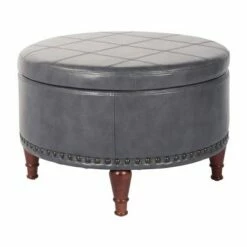 Alloway Storage Ottoman - OSP Home Furnishings Pewter -Ottomans Official Shop unnamed file 10150