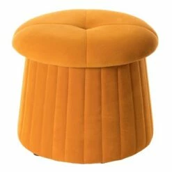 Fabulaxe Modern Tufted Velvet Mushroom Shape Storage Ottoman Storage Stool Trunk -Ottomans Official Shop unnamed file 10158