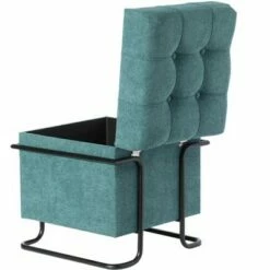 Fabulaxe Square Fabric Storage Ottoman with Black Metal Frame -Ottomans Official Shop unnamed file 10164