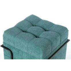 Fabulaxe Square Fabric Storage Ottoman with Black Metal Frame -Ottomans Official Shop unnamed file 10165