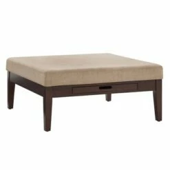 Mclaren Espresso Finish Linen Square Storage Ottoman - Inspire Q Dark Gray -Ottomans Official Shop unnamed file 10184