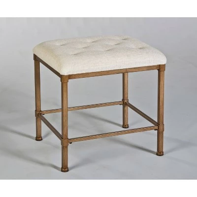 Katherine Backless 18" Vanity Stool - Golden Bronze - Hillsdale Furniture 3 Katherine Backless 18" Vanity Stool - Golden Bronze - Hillsdale Furniture