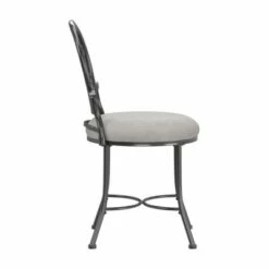 19" O'Malley Metal Vanity Stool - Hillsdale Furniture Metallic Gray -Ottomans Official Shop unnamed file 10237