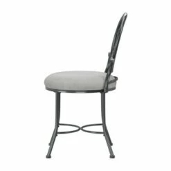 19" O'Malley Metal Vanity Stool - Hillsdale Furniture Metallic Gray -Ottomans Official Shop unnamed file 10239