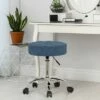 24.5" Nora Tufted Backless Adjustable Metal Vanity and Office Stool with Casters - Hillsdale Furniture Blue -Ottomans Official Shop unnamed file 10247