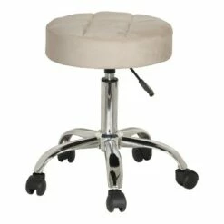 24.5" Nora Tufted Backless Adjustable Metal Vanity and Office Stool with Casters - Hillsdale Furniture Blue -Ottomans Official Shop unnamed file 10257
