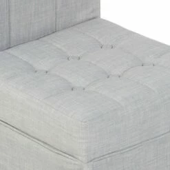 Skirted Tufted Vanity Seat Gray - Silverwood