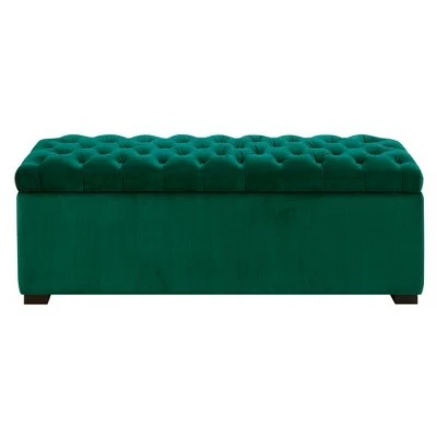 Carson Tufted Storage Ottoman - Picket House Furnishings Deep Emerald 13 Carson Tufted Storage Ottoman - Picket House Furnishings Deep Emerald - Image 11