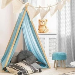 Mila Backless Vanity Ottoman Stool Teal - Hillsdale Furniture