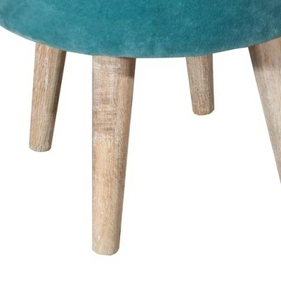 Mila Backless Vanity Ottoman Stool Teal - Hillsdale Furniture 5 Mila Backless Vanity Ottoman Stool Teal - Hillsdale Furniture - Image 3
