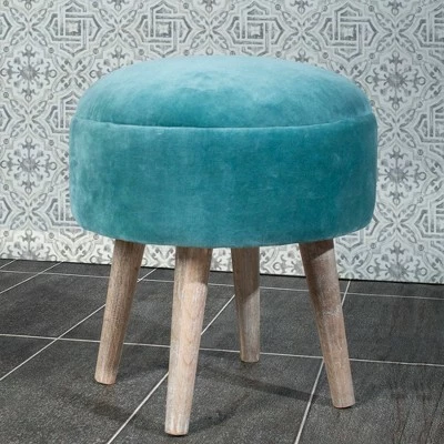 Mila Backless Vanity Ottoman Stool Teal - Hillsdale Furniture 6 Mila Backless Vanity Ottoman Stool Teal - Hillsdale Furniture - Image 4