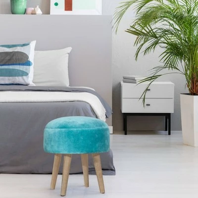 Mila Backless Vanity Ottoman Stool Teal - Hillsdale Furniture 8 Mila Backless Vanity Ottoman Stool Teal - Hillsdale Furniture - Image 6