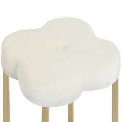 Quatrefoil Vanity Seat - Silverwood Gray Velvet