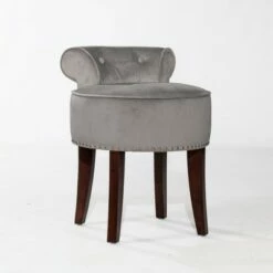 22.5" Lena Wood and Upholstered Vanity Stool - Hillsdale Furniture Pink -Ottomans Official Shop unnamed file 10303