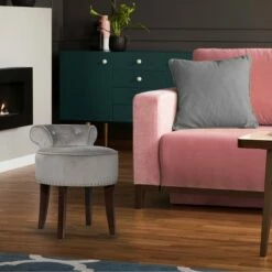 22.5" Lena Wood and Upholstered Vanity Stool - Hillsdale Furniture Pink -Ottomans Official Shop unnamed file 10306