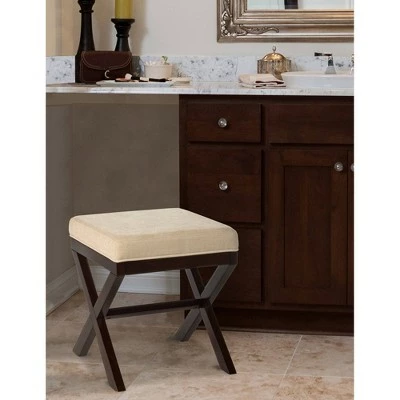 18.5" Morgan Backless Upholstered Wood Vanity Stool Golden Beige - Hillsdale Furniture 3 18.5" Morgan Backless Upholstered Wood Vanity Stool Golden Beige - Hillsdale Furniture