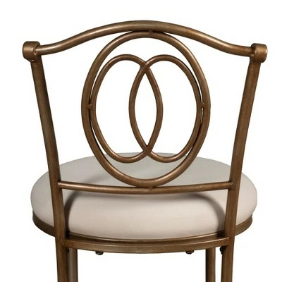 19.5" Emerson Metal Vanity Stool - Hillsdale Furniture Silver 4 19.5" Emerson Metal Vanity Stool - Hillsdale Furniture Silver - Image 2