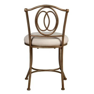 19.5" Emerson Metal Vanity Stool - Hillsdale Furniture Silver 7 19.5" Emerson Metal Vanity Stool - Hillsdale Furniture Silver - Image 5