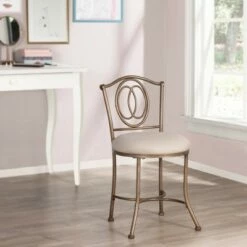 19.5" Emerson Metal Vanity Stool - Hillsdale Furniture Silver 17 19.5" Emerson Metal Vanity Stool - Hillsdale Furniture Silver -Ottomans Official Shop unnamed file 10350