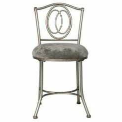 19.5" Emerson Metal Vanity Stool - Hillsdale Furniture Silver 19 19.5" Emerson Metal Vanity Stool - Hillsdale Furniture Silver -Ottomans Official Shop unnamed file 10352