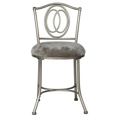 19.5" Emerson Metal Vanity Stool - Hillsdale Furniture Silver 11 19.5" Emerson Metal Vanity Stool - Hillsdale Furniture Silver - Image 9