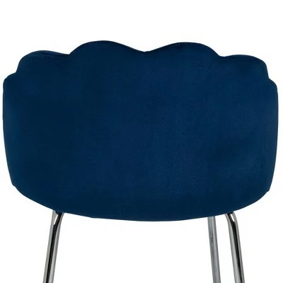18.25" Catalina Scallop Back Metal Vanity Stool - Hillsdale Furniture Dark Blue 4 18.25" Catalina Scallop Back Metal Vanity Stool - Hillsdale Furniture Dark Blue - Image 2