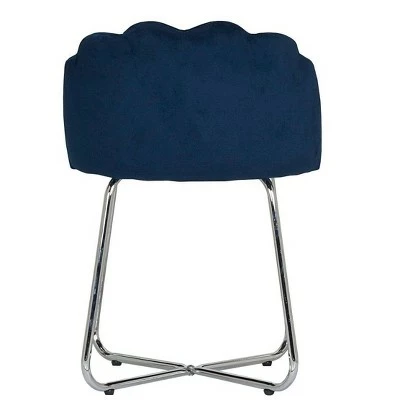 18.25" Catalina Scallop Back Metal Vanity Stool - Hillsdale Furniture Dark Blue 7 18.25" Catalina Scallop Back Metal Vanity Stool - Hillsdale Furniture Dark Blue - Image 5