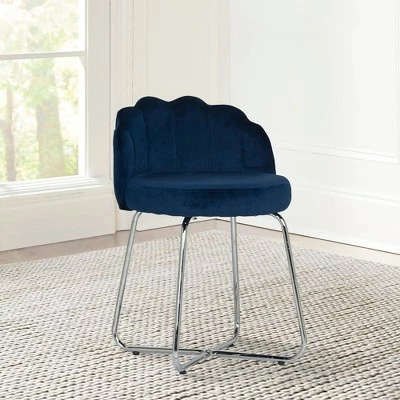 18.25" Catalina Scallop Back Metal Vanity Stool - Hillsdale Furniture Dark Blue 9 18.25" Catalina Scallop Back Metal Vanity Stool - Hillsdale Furniture Dark Blue - Image 7