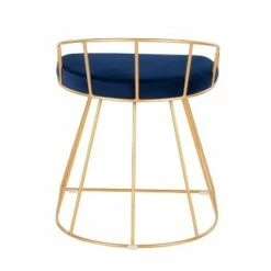 Canary Glam/Contemporary Vanity Stool - LumiSource Gold/white Velvet -Ottomans Official Shop unnamed file 10400