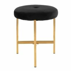 Chloe Contemporary Vanity Stool Gold Metal - LumiSource Black/gold -Ottomans Official Shop unnamed file 10410