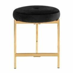 Chloe Contemporary Vanity Stool Gold Metal - LumiSource Black/gold -Ottomans Official Shop unnamed file 10411
