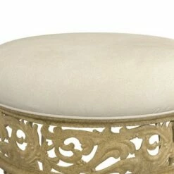 18.5" Villa III Upholstered Backless Metal Vanity Stool Beige - Hillsdale Furniture -Ottomans Official Shop unnamed file 10463