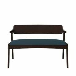 Millie Arm Dining Bench with Brown Finish Wood Back - Handy Living
