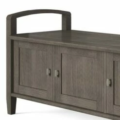 44" Norfolk Solid Wood Entryway Storage Bench - WyndenHall Rustic Natural Aged Brown -Ottomans Official Shop unnamed file 1069