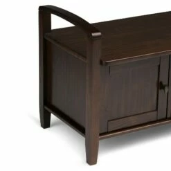 44" Norfolk Solid Wood Entryway Storage Bench - WyndenHall Rustic Natural Aged Brown -Ottomans Official Shop unnamed file 1071