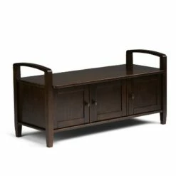 44" Norfolk Solid Wood Entryway Storage Bench - WyndenHall Rustic Natural Aged Brown -Ottomans Official Shop unnamed file 1079