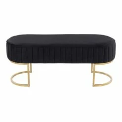 41" Demi Glam Pleated Bench - LumiSource Gold/black -Ottomans Official Shop unnamed file 1114