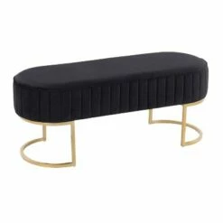 41" Demi Glam Pleated Bench - LumiSource Gold/black -Ottomans Official Shop unnamed file 1117