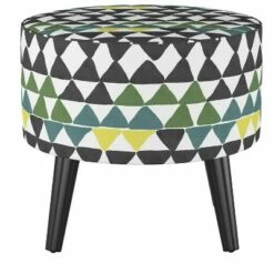 Riverplace Round Cone Leg Ottoman - Project 62™ Cream Dot