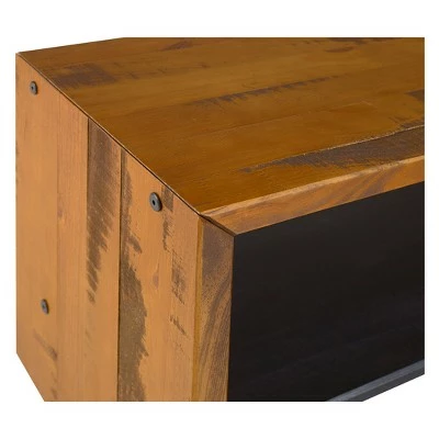 42" Two-Tone Rustic Farmhouse Entryway Bench with Shelf - Saracina Home Gray 4 42" Two-Tone Rustic Farmhouse Entryway Bench with Shelf - Saracina Home Gray - Image 2