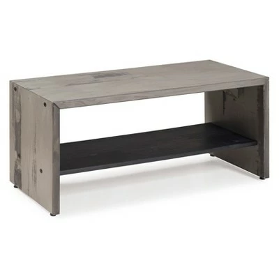 42" Two-Tone Rustic Farmhouse Entryway Bench with Shelf - Saracina Home Gray 8 42" Two-Tone Rustic Farmhouse Entryway Bench with Shelf - Saracina Home Gray - Image 6
