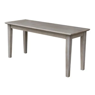 Shaker Styled Bench - International Concepts Washed Gray Taupe 8 Shaker Styled Bench - International Concepts Washed Gray Taupe - Image 6
