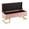 41" Midas Glam Storage Bench - LumiSource Steel/velvet Gold/white -Ottomans Official Shop unnamed file 1178