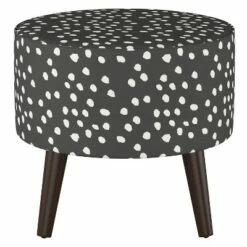 Riverplace Round Cone Leg Ottoman - Project 62 Cream Dot -Ottomans Official Shop unnamed file 124