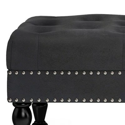 Donovan Tufted Ottoman Bench - WyndenHall Black/tweed Look Fabric 4 Donovan Tufted Ottoman Bench - WyndenHall Black/tweed Look Fabric - Image 2