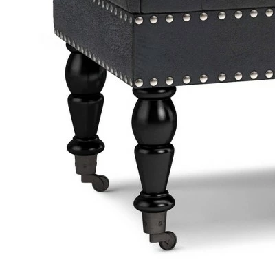 Donovan Tufted Ottoman Bench - WyndenHall Black/tweed Look Fabric 5 Donovan Tufted Ottoman Bench - WyndenHall Black/tweed Look Fabric - Image 3